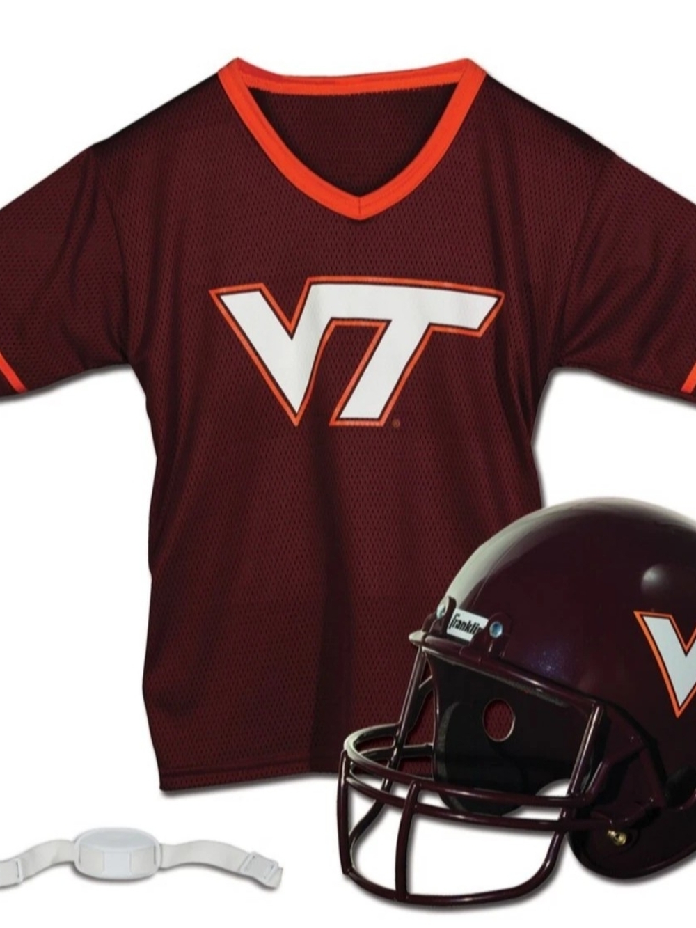 Kids Maroon Football Jersey with Bright Orange Trim